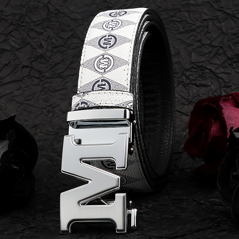 Minimalist Retro Men's Belt Alloy Buckle Printed Waistband